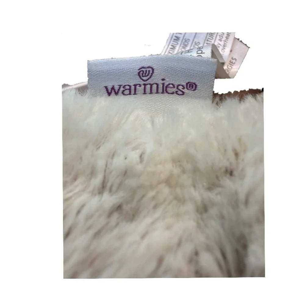 WARMIES Large Cozy Plush Brown and White Hamster